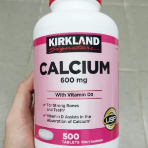 Viên bổ sung canxi Kirkland Calcium 600mg và vitamin d3 500 viên của Mỹ Viên uống Canxi Kirkland Calcium 600mg D3 500 viên của Mỹ