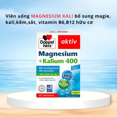 Viên uống Doppelherz Magnesium Kali 400 hộp 30 viên của Đức