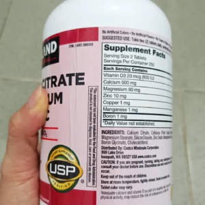 Viên uống Kirkland Calcium Citrate Magnesium and Zinc 500 viên của Mỹ