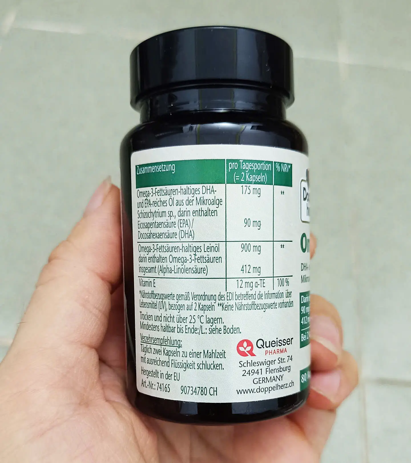 Viên uống Doppelherz Omega3 1075 Vegan thuần chay 80 viên của Đức Viên uống Omega 3 1075 vegan DoppelHerz 80 viên của Đức