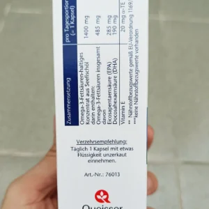 Dầu cá Doppelherz Omega-3 1400 hộp 30 viên của Đức Viên uống Omega 3 1400 Doppelherz, dầu cá cô đặc, 30 viên