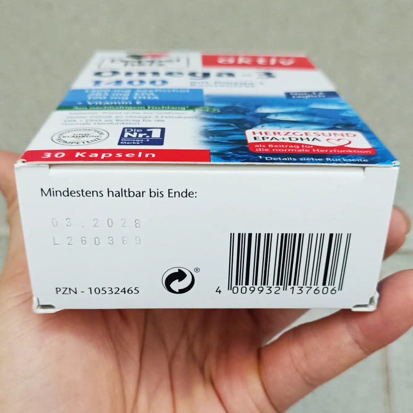 Dầu cá Doppelherz Omega-3 1400 hộp 30 viên của Đức Viên uống Omega 3 1400 Doppelherz, dầu cá cô đặc, 30 viên của Đức
