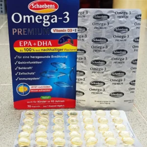 Viên uống dầu cá Schaebens Omega 3 Premium Vitamin E 70 viên của Đức Viên uống Omega 3 Premium Schaebens, 70 viên của Đức