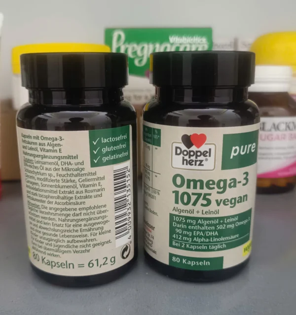 Viên uống Omega-3 thuần chay Doppelherz Pure Omega-3 1075 Vegan