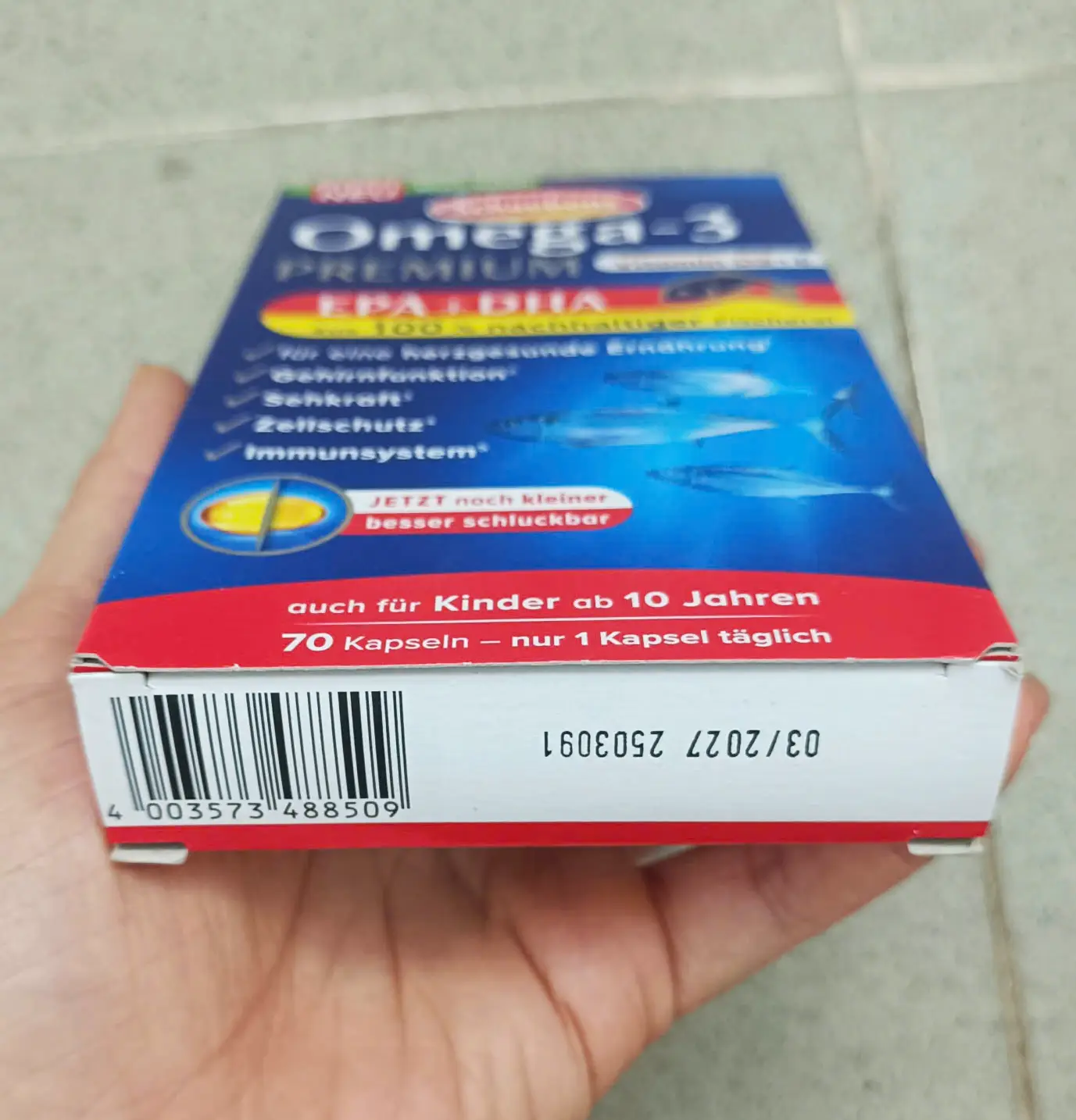 Viên uống dầu cá Schaebens Omega 3 Premium Vitamin E 70 viên của Đức Viên uống Schaebens Omega-3 Premium + Vitamin E 70 viên