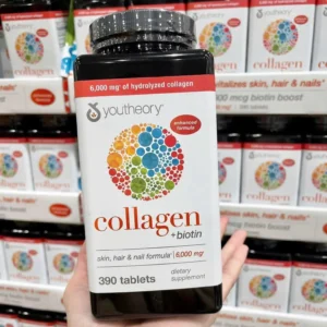 Viên uống Youtheory Collagen + Biotin 390 viên của Mỹ