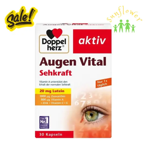 Viên uống bổ mắt Doppelherz Augen Vital Sehkraft 20mg hộp 30 viên của Đức Viên uống bổ mắt Doppelherz Augen Vital Sehkraft 20mg hộp 30 viên của Đức