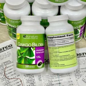 Viên uống bổ não Ginkgo Biloba 120mg Trunature 340 viên của Mỹ giúp tăng cường trí nhớ Viên uống bổ não Ginkgo Biloba 120mg Trunature 340 viên của Mỹ