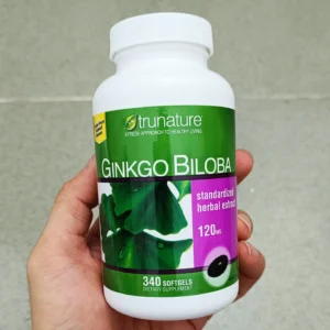 Viên uống bổ não Ginkgo Biloba 120mg Trunature 340 viên của Mỹ giúp tăng cường trí nhớ Viên uống bổ não Trunature Ginkgo Biloba 120mg 340 viên của Mỹ