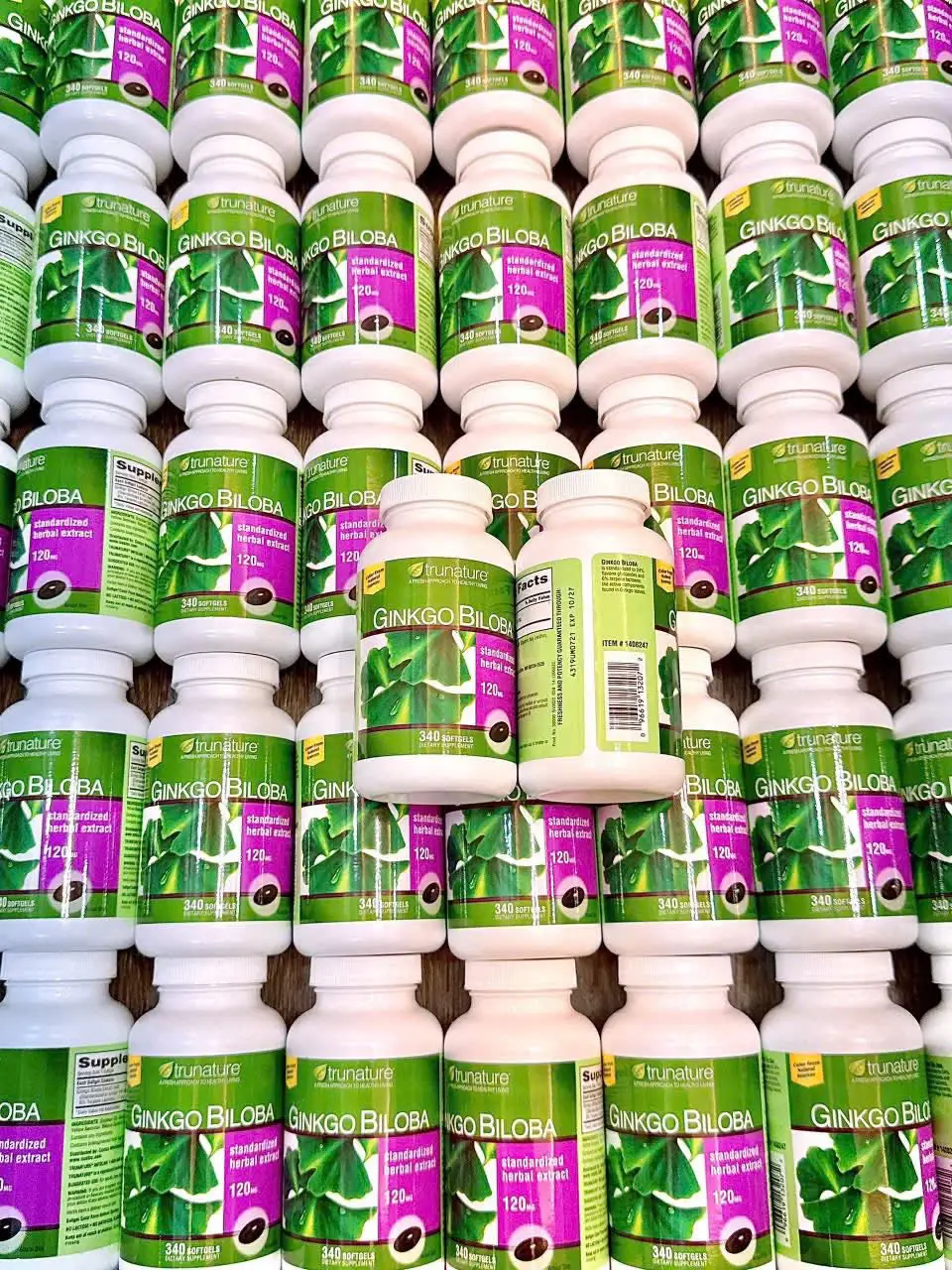 Viên uống bổ não Ginkgo Biloba 120mg Trunature 340 viên của Mỹ giúp tăng cường trí nhớ Viên uống bổ não Trunature Ginkgo Biloba 120mg 340 viên