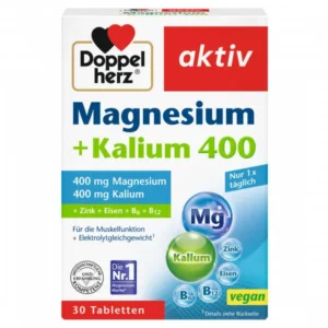 Viên uống bổ sung magie Doppelherz Magnesium 400 + Kalium, 30 viên