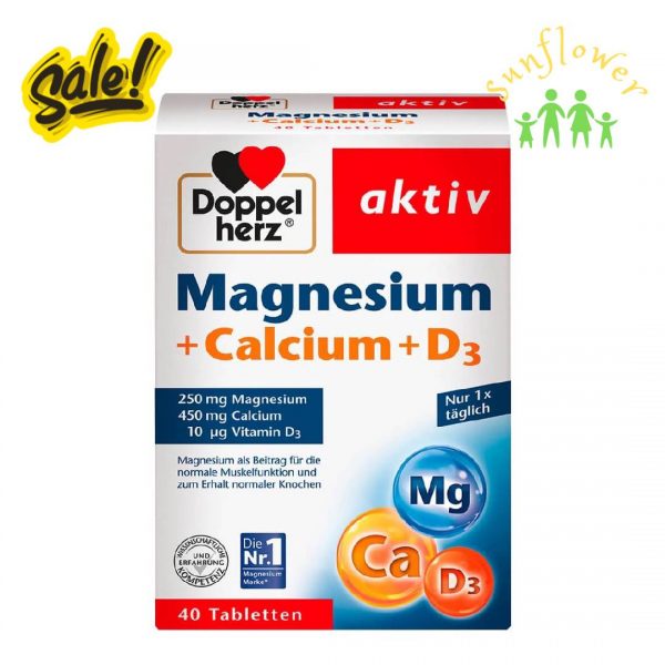 Viên uống bổ sung magie Doppelherz Magnesium Calcium D3 40 Viên của Đức