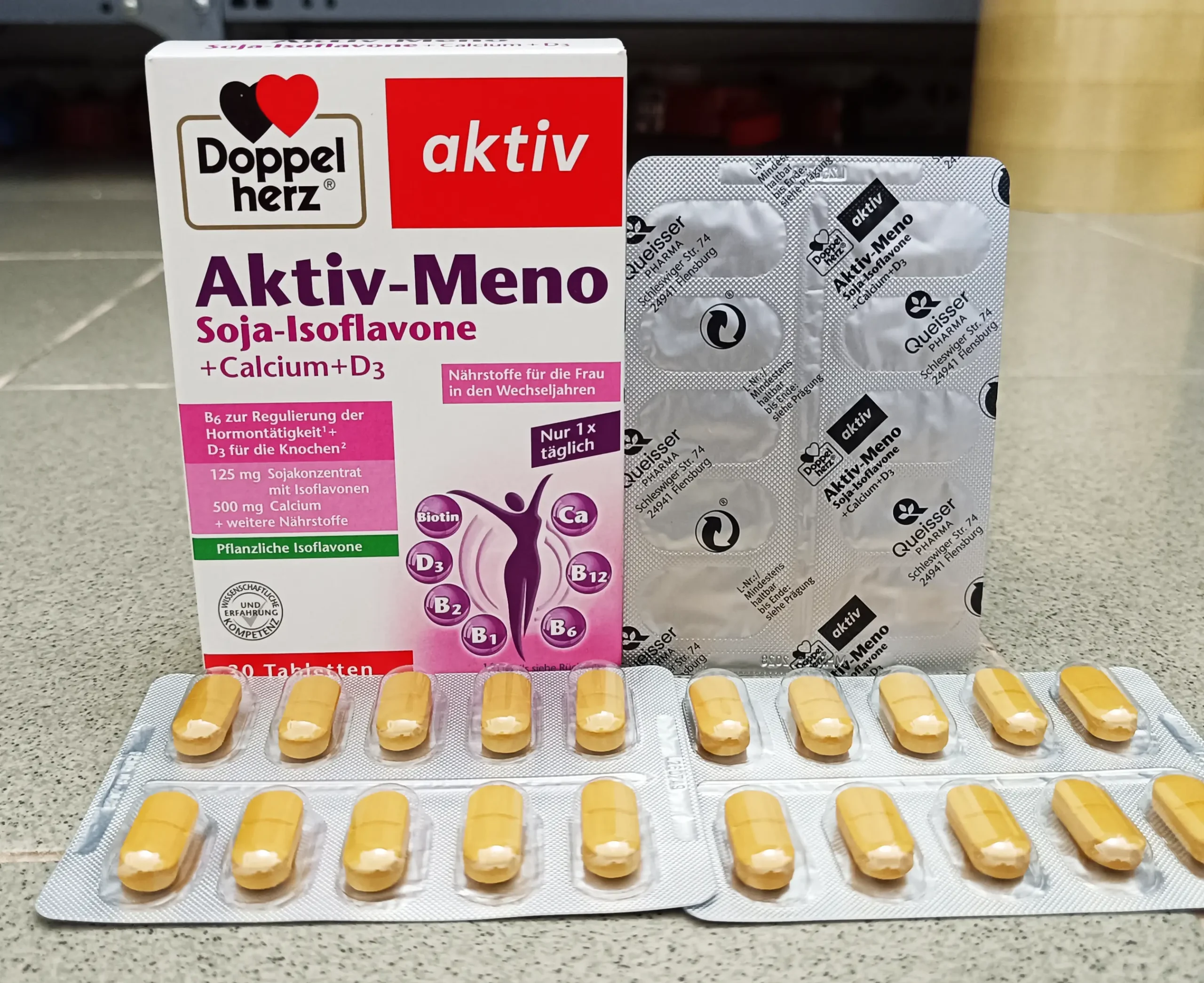 Viên uống cân bằng nội tiết tố nữ Doppelherz Aktiv Meno 30 viên của Đức Viên uống cân bằng nội tiết tố nữ Doppelherz Meno 30 viên của Đức