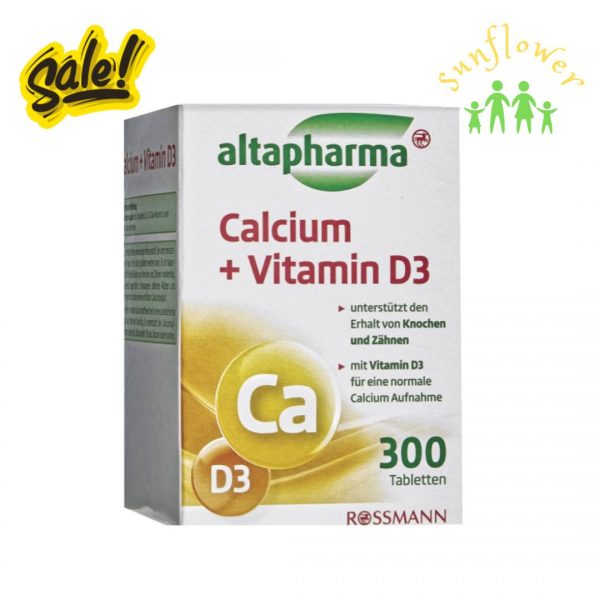 Viên uống canxi Altapharma Calcium + Vitamin D3 300 viên của Đức