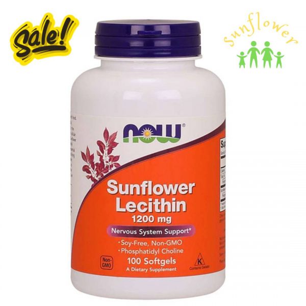 Viên uống chống tắc tia sữa Now Sunflower Lecithin 1200mg 100 viên