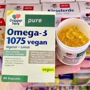 Viên uống dầu cá Doppelherz Omega3 1075 Vegan thuần chay 80 viên của Đức