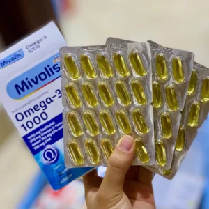 Viên uống dầu cá Mivolis Omega 3 1000mg 60 viên của Đức Viên uống dầu cá Mivolis Omega-3 1000 Đức hộp 60 viên