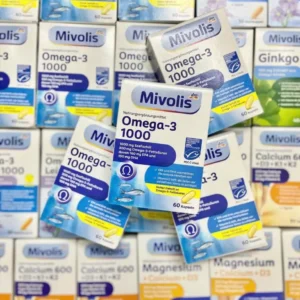 Viên uống dầu cá Mivolis Omega 3 1000mg 60 viên của Đức Viên uống dầu cá Mivolis Omega 3 1000 MG Vitamin E