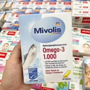 Dầu cá Mivolis Omega 3 vitamin E 1000mg 60 viên của Đức Viên uống dầu cá Mivolis Omega 3 + Vitamin E 60 viên