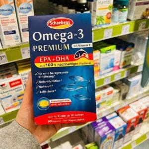 Viên uống dầu cá Schaebens Omega 3 Premium Vitamin E 90 viên của Đức