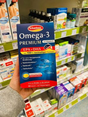 Viên uống dầu cá Schaebens Omega 3 Premium Vitamin E 90 viên của Đức