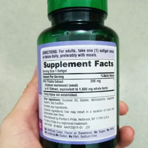 Viên uống bổ gan Puritan’s Pride Milk Thistle Extract 1000mg 180 viên của Mỹ Viên uống giải độc, bổ gan Puritan’s Pride Milk Thistle Extract 1000mg 180 viên