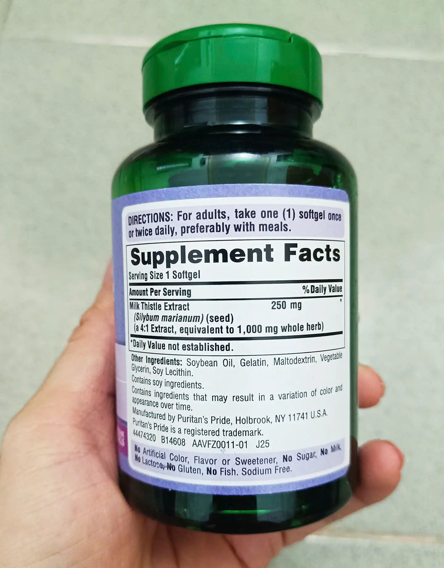 Viên uống bổ gan Puritan’s Pride Milk Thistle Extract 1000mg 180 viên của Mỹ Viên uống giải độc, bổ gan Puritan’s Pride Milk Thistle Extract 1000mg 180 viên
