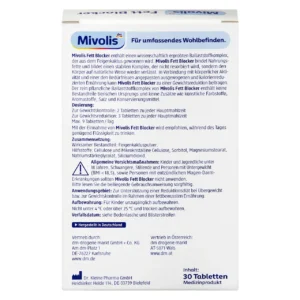 Viên uống giảm cân Mivolis Fett Blocker, 30 viên