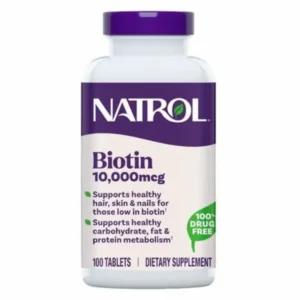 Viên uống mọc tóc Natrol Biotin 10000 mcg của Mỹ 100 viên