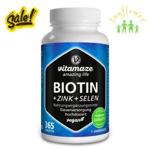 Viên uống mọc tóc Vitamaze Biotin + Zink + Selen 365 viên của Đức