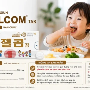 Viên tẩy giun Zelcom Tab hộp 1 viên Hàn Quốc Viên uống tẩy giun Hàn Quốc hộp 1 viên Zelcom Tab