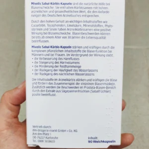 Viên uống trị tiểu đêm Mivolis Sabal Kurbis Kapseln 90 viên
