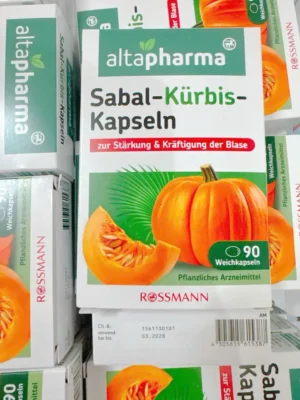 Viên uống bổ thận Altapharma Sabal Kurbis 90 viên của Đức Viên uống trị tiểu đêm altapharma Sabal Kurbis Kapseln hỗ trợ tuyến tiền liệt và bàng quang, 90 viên