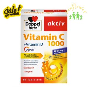 Vitamin C 1000mg Vitamin D Doppelherz hộp 30 viên của Đức