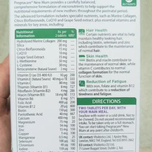 Vitamin tổng hợp Vitabiotics Pregnacare New Mum 56 viên của Anh Quốc Vitamin Pregnacare New Mum cho mẹ sau sinh 56 viên của Anh