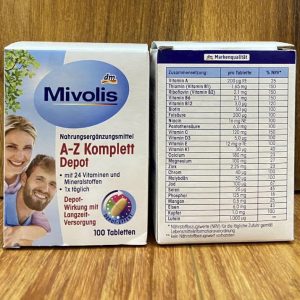 Vitamin Tong Hop Mivolis A Z Komplett Depot cho nguoi duoi 50 tuoi 100 vien cua Duc 2