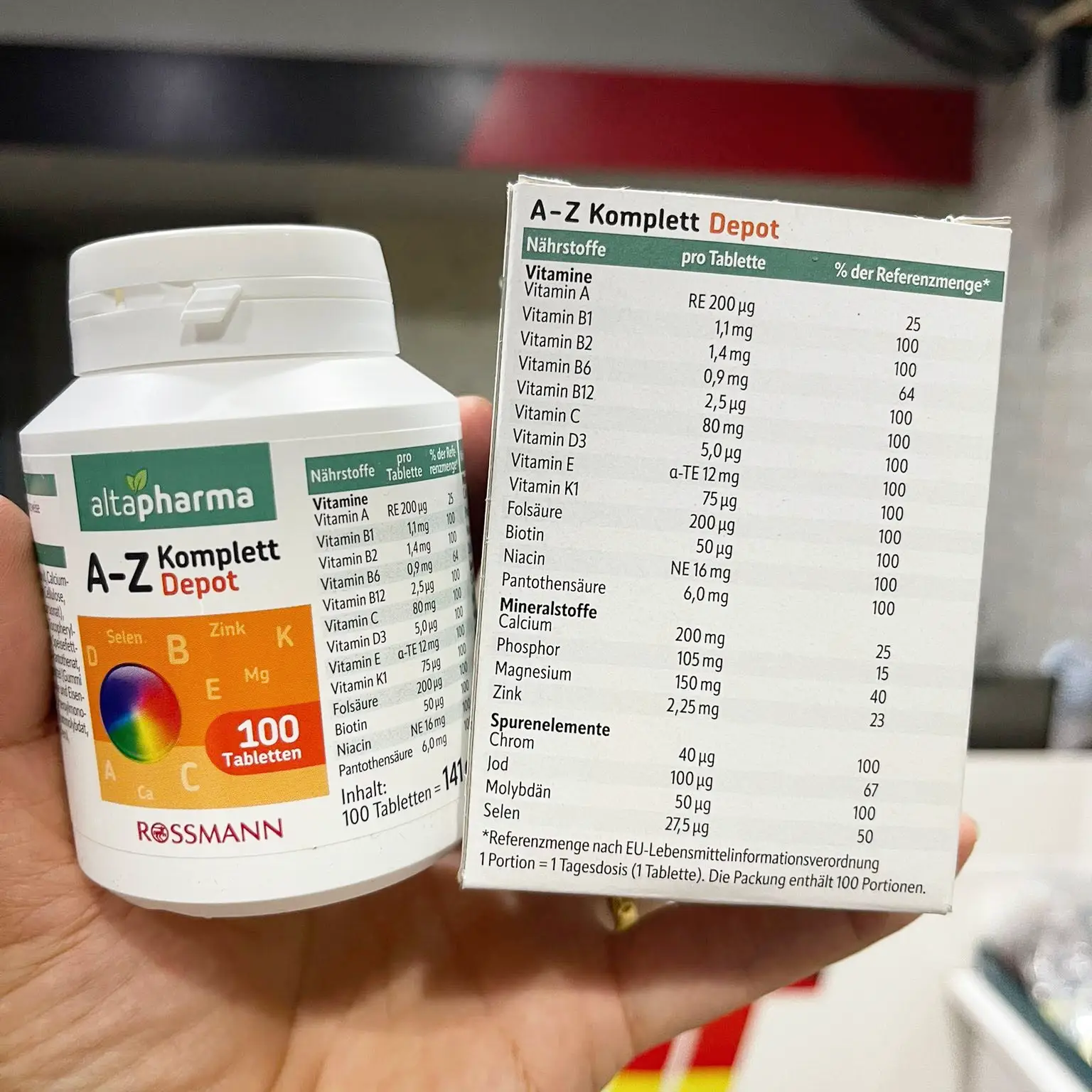 Vitamin tổng hợp A-Z Depot Multivitamin Altapharma 100 viên của Đức Vitamin tổng hợp Altapharma A-Z Depot Multivitamin + Mineral cho người 18-50 tuổi, 100 viên