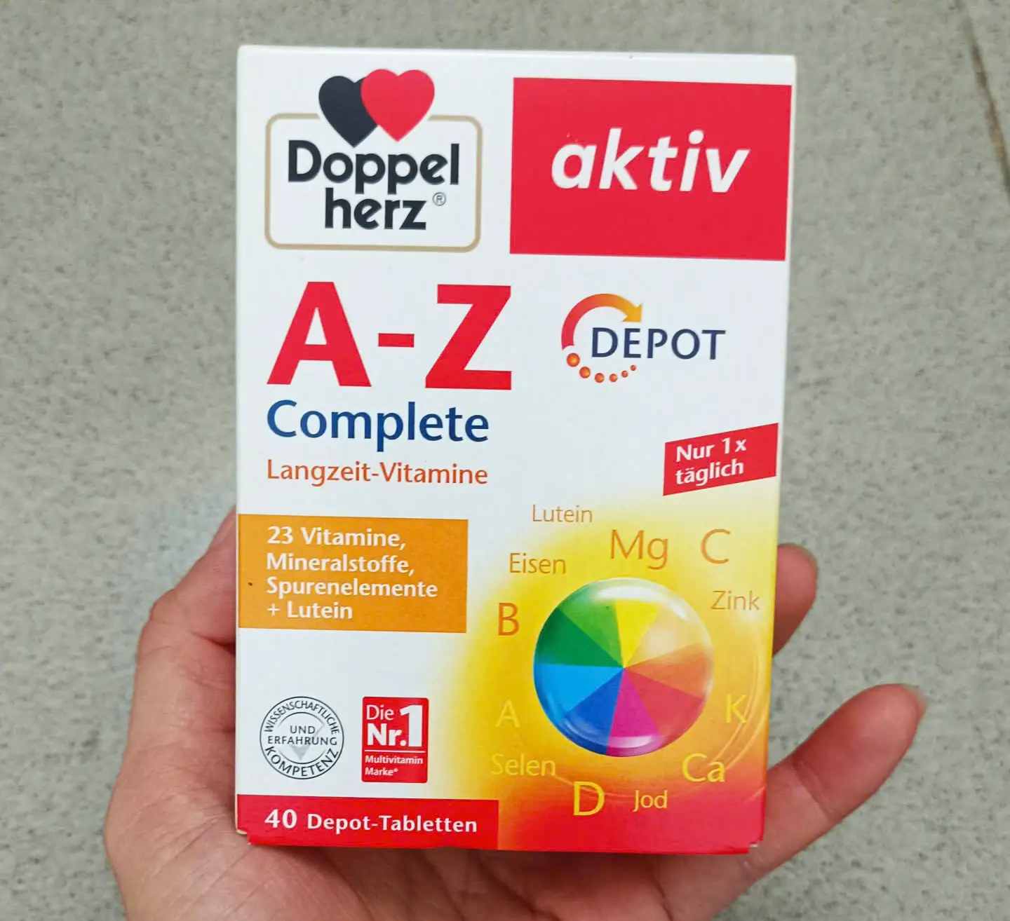 Viên uống Aktiv A Z Depot Doppelherz 40 viên của Đức Vitamin tổng hợp Doppelherz A-Z Depot Complete, 40 viên