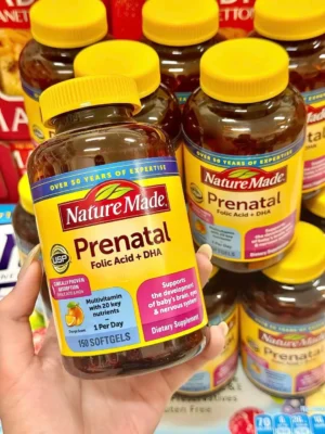 Bổ bầu Prenatal Mẫu Mới Folic Acid + Dha Của Mỹ 150 viên