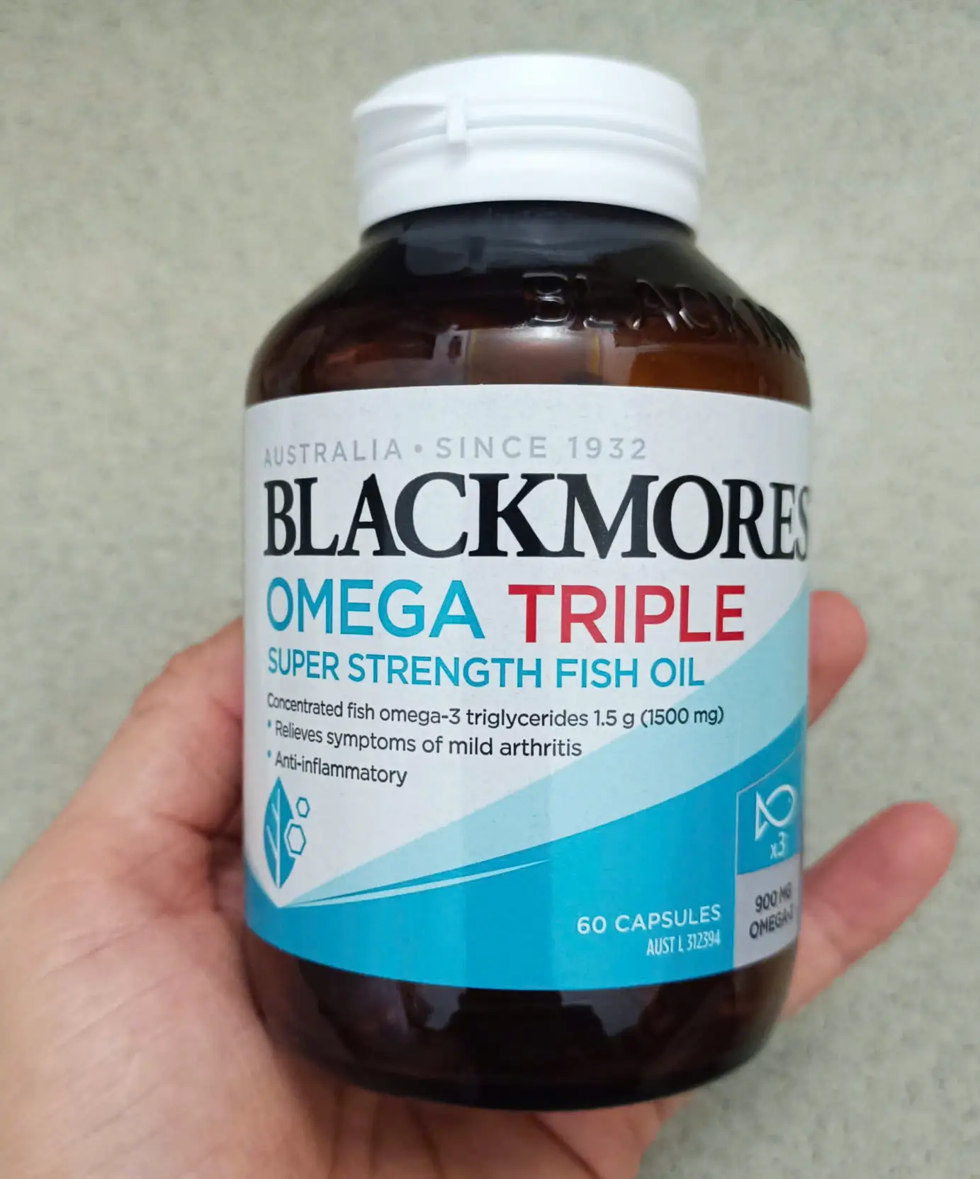 Dầu cá hàm lượng cao Blackmores Omega Triple Fish Oil 60 viên của Úc Dầu Cá Blackmores Omega Triple Super Strength Fish Oil 60 viên