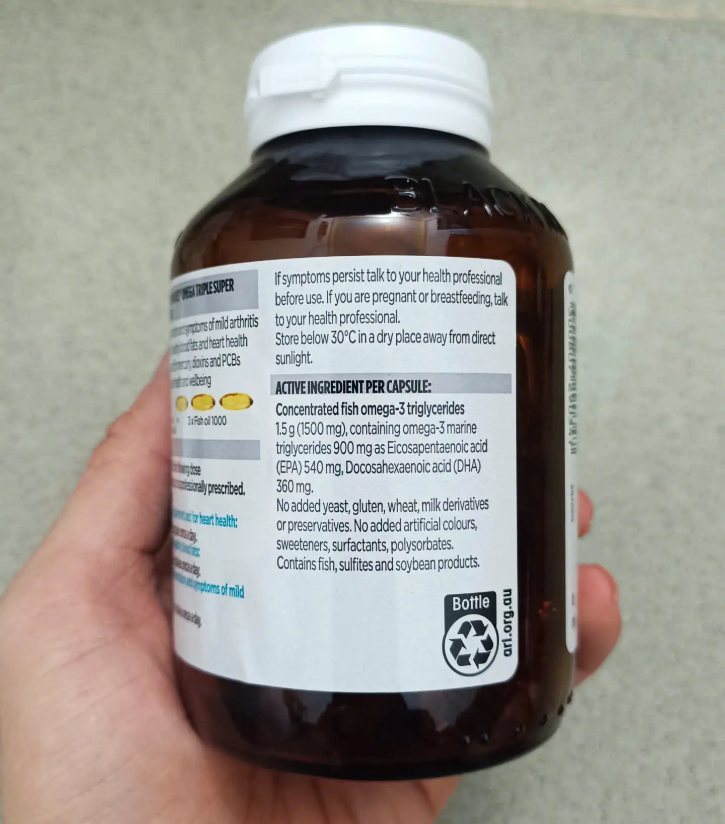 Dầu cá hàm lượng cao Blackmores Omega Triple Fish Oil 60 viên của Úc Dầu cá Blackmores Omega Triple Super Strength Fish Oil của Úc 60 viên