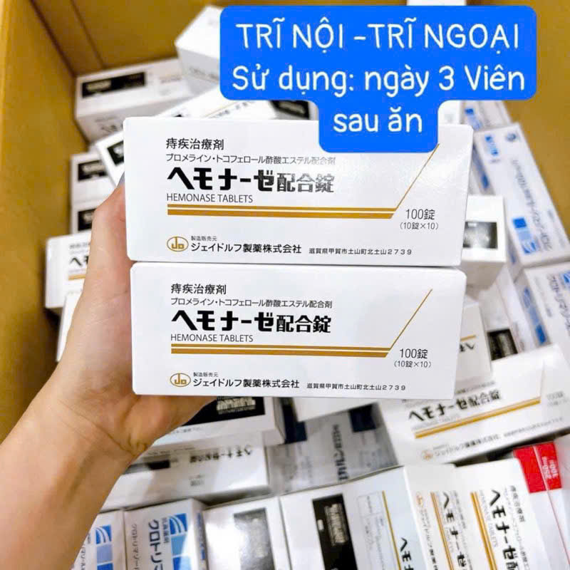 Thuốc đặc trị bệnh trĩ Hemonase 100 viên của Nhật Bản Thuốc đặc trị bệnh trĩ Hemonase 100 viên của Nhật Bản