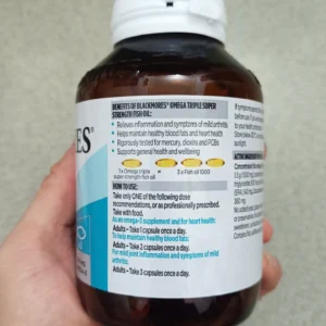 Dầu cá hàm lượng cao Blackmores Omega Triple Fish Oil 60 viên của Úc Viên dầu cá Blackmores Omega Triple Super Strength Fish Oil của Úc 60 viên