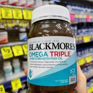 Dầu cá Blackmores Omega Triple Super Strength Fish Oil 150 viên của Úc