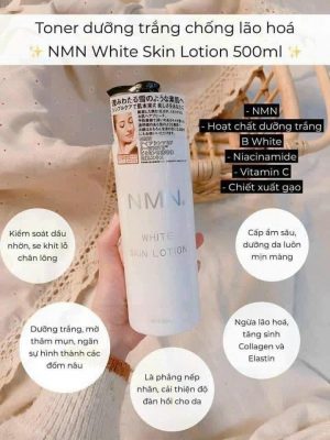 Nước hoa hồng NMN White Skin Lotion 500ml của Nhật Bản