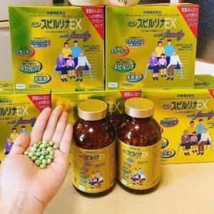 Tảo vàng Spirulina EX With Family hộp x 2 lọ 2000 viên của Nhật Bản Tảo vàng Spirulina EX With Family hộp x 2 lọ 2000 viên của Nhật Bản