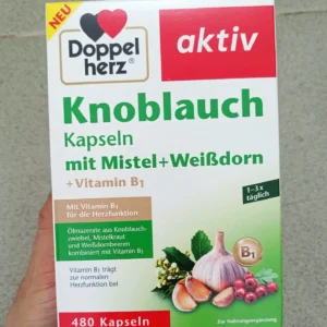 Viên tỏi Doppelherz Knoblauch mit Misteln + Weißdorn, 480 viên