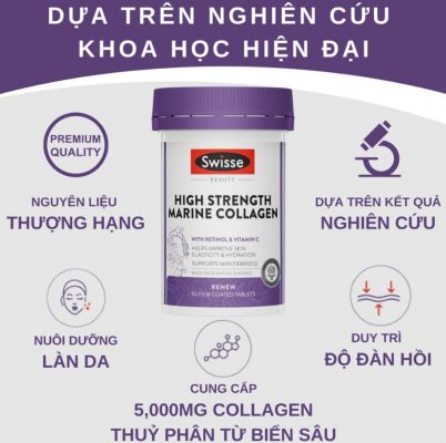 Viên uống Swisse High Strength Marine Collagen 60 viên của Úc