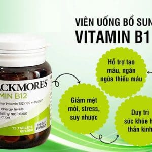 Viên uống bổ máu Blackmores Vitamin B12 100mcg 75 viên Úc