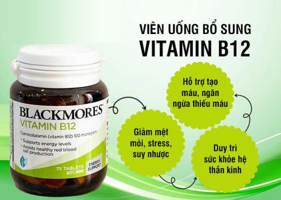 Viên uống bổ máu Blackmores Vitamin B12 100mcg 75 viên Úc